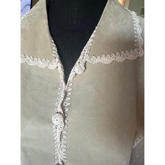 Kroshetta Leather Jacket with Crochet Trim – Women’s XL - Picture 2 of 8